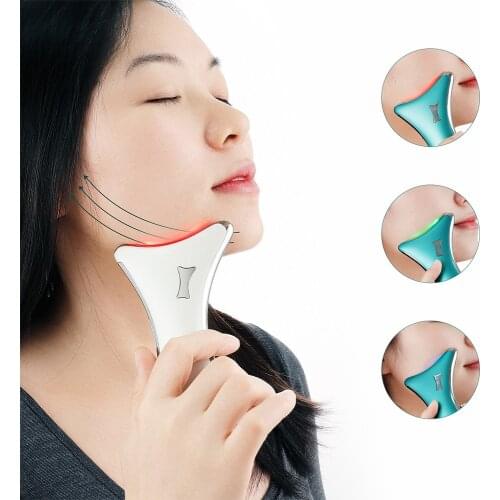 Electric Vibration Heating Face Scraping Massager Micro Current Skin Rejuvenation Face Neck Body Lifting Massage Scraping Tool