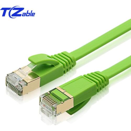 RJ45 Cat7 Ethernet Cable Green Flat Network Line UTP Extender Cable Ethernet for Notebook Router Digital Set Top Box Switch ADSL
