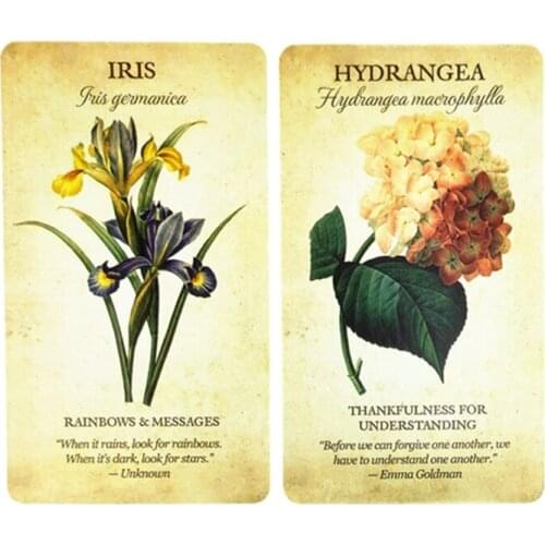 24BD Botanical Inspiration Oracle Cards Full English 45 Cards Deck Tarot Mysterious Divination Family Party Board Game