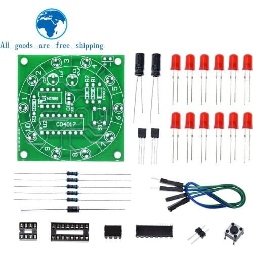 Lucky Rotary Suite Electronic Suite Turntable CD4017 NE555 Self LED Light Kits Production Parts Module 3V 5V Pulse Generator DIY