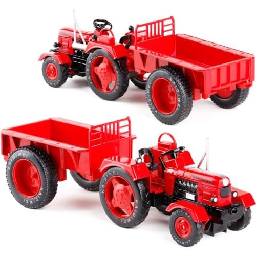 Diecast 1/18 Scale Farm Tractor Truck Car Model Retro Alloy Adult Collection Display Gift Trailer Car Pocket Toys for Boys