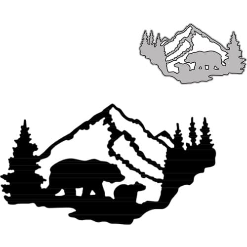 Bears Walking In Forest Scene Decorative Embossing Papercard Crafts Die 2021 Diy Scrapbooking Album Paper Cards