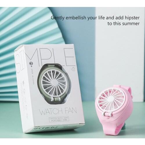 Mini Portable Wrist Fan Children Silent Electric Fan Watches USB Rechargeable Electric Portable Mini Watch Fan Outdoor Travel