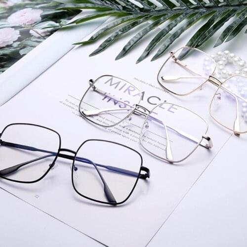 Fashion Glasses Unisex Square Metal Myopia Frame Glasses Anti-blue Eyewear Spectacles Comfortable to wear for Daily Outfit
