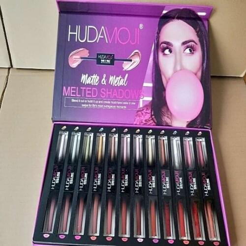 HUDAMOJI matte Lipstick Set 12pcs/lot Waterproof Nutritious Velvet lip stick Red Tint Nude batom women fashion lips makeup set