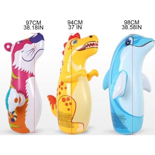 40JC Inflatable Thickened Punching Boxing Bag for Kids Fitness Puzzle Animal Pattern