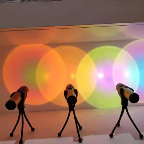 Rainbow sunset room wall projection atmosphere lamp colorful night light rechargeable rainbow modern bedroom lamp living room