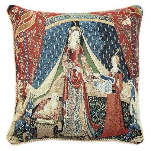Cushion Cover Cotton Polyester Double Jacquard Knitting Weave Throw Pillow Covers Cushion Case art home decor Lady and unicorn