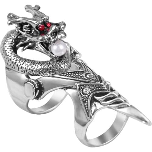 2020 New Punk Mens Ring Gothic Exaggerated Retro Men And Women Rings Inlaid Red Eye Alloy Fashion Nightclub Essential Jewelry