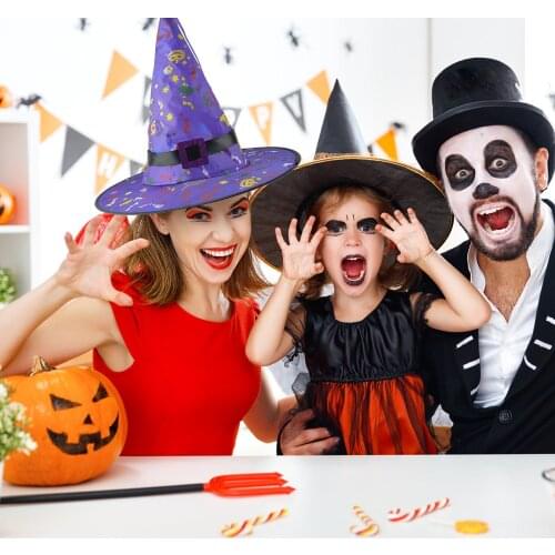 Novelty Witch Hat Happy Halloween LED Light Glowing Hats Holiday Festival Terrace Paryt Cosplay Props Halloween Decoration A40