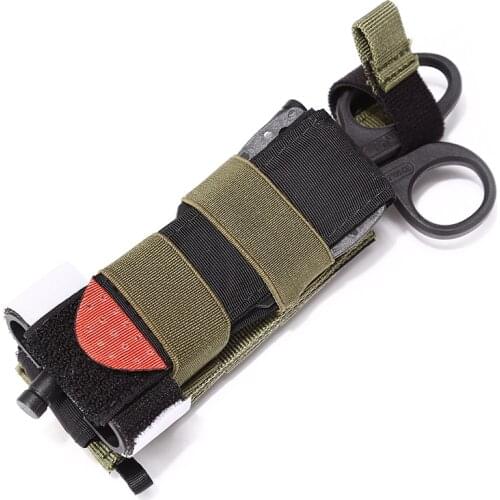 Molle Tactical Tourniquet Pouch Military Medical Scissors Holder Strap Bag Outdoor Hunting Accessories Knife Flashlight Holster