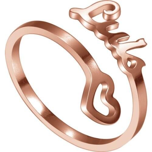 Personalized Hollow Heart Name Ring Cutomized Unique Ring Gold Stainless Steel For Women Gift Statement PersonalizedJewelry