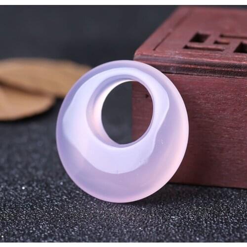 Natural Pink Chalcedony Hand Carved Heart Shape Buckle Pendant Fashion Boutique Jewelry Mens and Womens Agate Pendant Gift