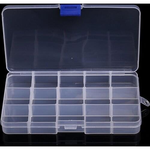 10/15/24/36 Grid Transparent Plastic Compartment Jewelry Components Adjustable Organizer Storage Box Case