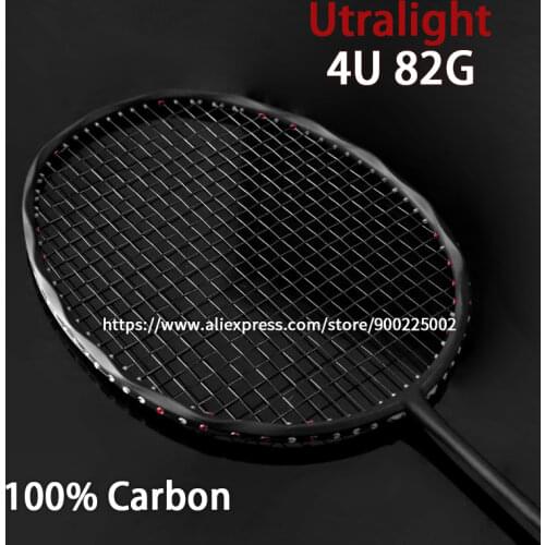 Carbon Fiber Badminton Rackets 4U Professional Offensive Type Rackets With Bags Strings 22-30LBS Racquet Speed Sports