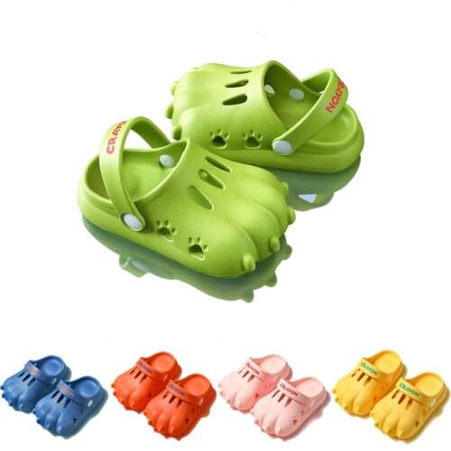Toddler Boys Girls Clogs Slip On Mules Water Garden Sandals Kids Beach Pool Shoes Summer Cute Dinosaur Claw Walking Slippers