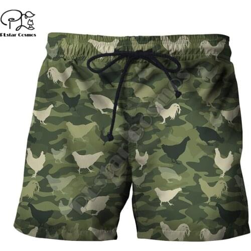PLstar Cosmos Beautiful Chickens Farming Mens Shorts Cool Fashional Summer Casual Shorts Harajuku 3D Printed Loose Beach C17