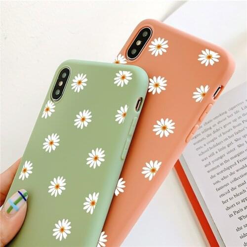 Cute Daisy Color Painting Phone Case For iPhone 11 12 Pro X XR XS 12 mini 12Pro Max 6 6s 7 8 Plus SE 2020 Silicone Back Cover