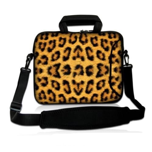 Leopard Laptop Bag case 13.3 14 15.6 17.3 Inch Notebook Bag for Macbook Air Pro 13 15 Computer Shoulder Handbag Briefcase Bag