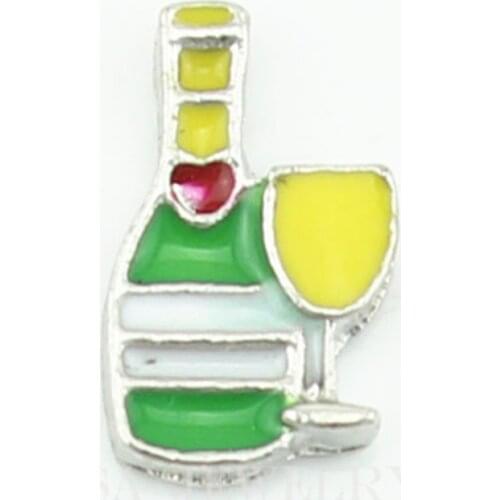 Wine Bottle Beer Floating lockets Charms For Glass Lockets 20pcs/lot