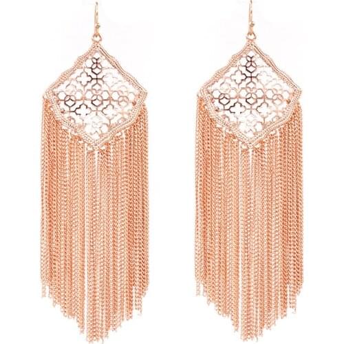 2020 New Kite Filigree Dangle Earrings High Polish Long Chain Tassel Hot Brand Statement Drop Earrings