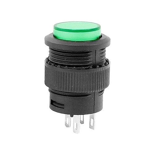 Green Round Cap DPDT 4 Pins Momentary Push Button Switch AC 250V 1.5A 125V 3A
