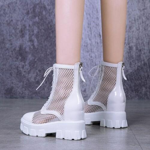 Mesh Boots Womens Spring and Summer 2020 New Style Thin Internal Increase Sandal Boots Mesh Boots Hollow Boots Women Shoes