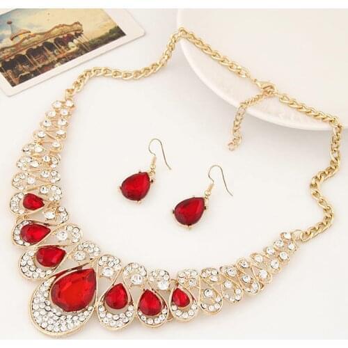 Large Statement Bib Pendant Necklace Jewelry Women Crystal Rhinestone Necklace Fashion Chokers