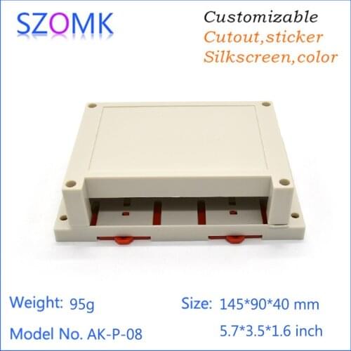 1 pc, 2015 new plastic electrical din rail enclosure 145*90*40mm plastic project box pcb enclosure, electronics box plastic box