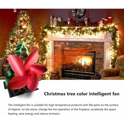 2020 New Fireplace Fan Christmas Tree Color High Temperature Heat Fan Energy Saving and Environmental Protection Fireplace Fan