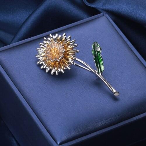 2021 New Simple Dandelion Flower Brooch for Womens Coat Shirt Accessories