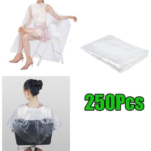 250-piece Transparent Disposable Salon Hair Cutting Capes Gown Kit Tools