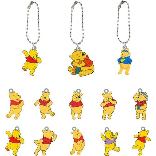 Disney Winnie the Pooh Animated Character Pattern Wallet Car Keychain Acrylic Features Fashion Ornament Keychain