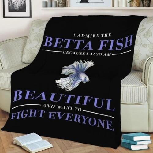 Betta fish Splendens Flannel Throw Blanket 3D Printed Keep Warm Sofa Child Blanket Home Decor Textiles Dream Family Gift