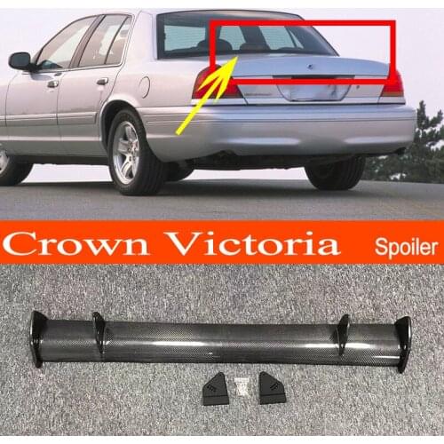 Crown Victoria Real Carbon Fiber GT-style Car-styling Sporty Rear Trunk Wing Spoiler for Ford Crown Victoria Sedan