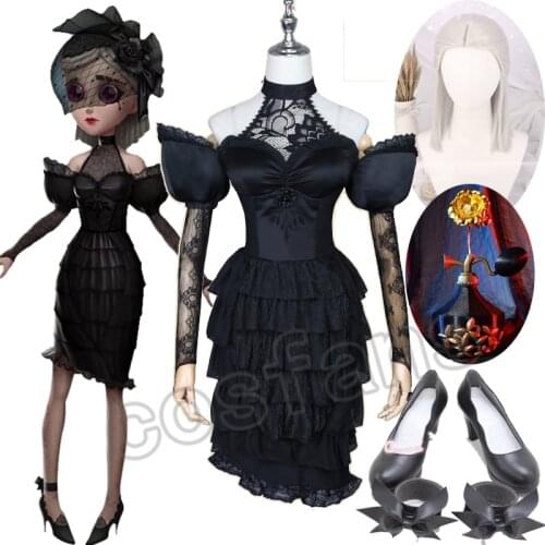 Anime Identity V Cosplay Costume Black Dress Deadly Gentleness Women Vera Nair Cos Clothes Lady Clothing for Halloween Carnival