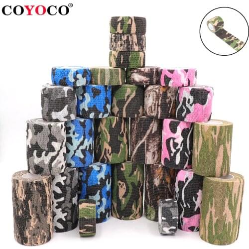 4.5m Camouflage Elastic Wrap Tape Hunt Disguise Elastoplast Self Adhesive Sports Protector Knee Finger Ankle Athletic Bandage