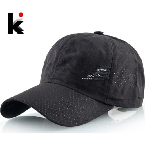 Summer Quick-dry Baseball Caps Men Solid Color Breathable Sport Snapback Visor Caps Women Outdoor Mesh Black Baseball Hats