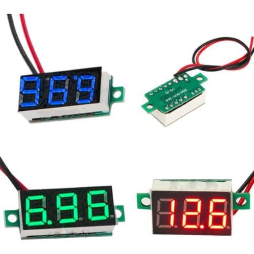 Mini DC2.5-32V LED 3-Digital Display 2 Wires Adjustable Voltage Voltmeter Panel Working Pressure 80kPa to 106kPa