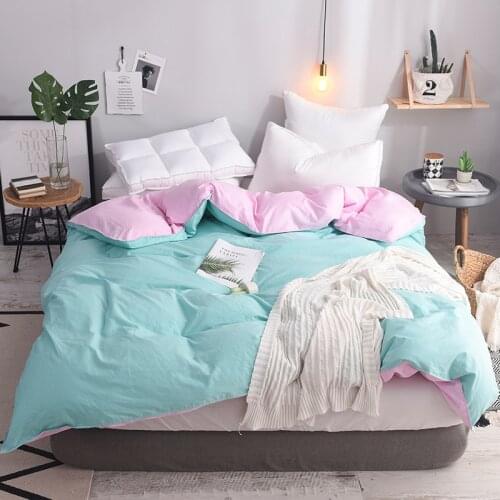 Fashion Pure Green pink Home Quilt Cover 100% Cotton Comforter Cover Printed Bed Duvet Cover queen 200cm*230cm 1Pc quilt cover