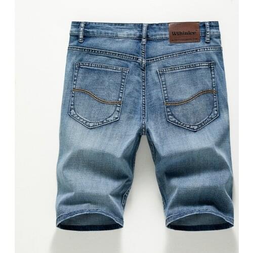 9 styles Mens Denim Shorts,Classic Style Elastic Solid Color Casual Short,Slim fit Jeans Male Brand,knee lenght funky pants