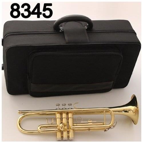 Music Fancier Club Bb Trumpet 8345 Gold Lacquer Music Instruments Profesional Trumpets Student Included Case Mouthpiece