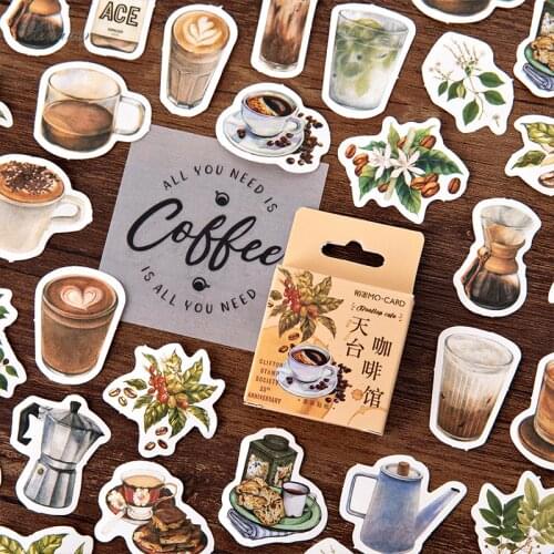 46pcs/lot vintage Coffee plants mini paper sticker decoration stickers DIY craft diary scrapbooking planner kawaii label sticker