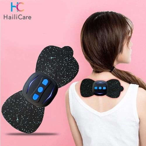 New Portable Mini Electric Neck Cervical Massager Stimulator Back Thigh Massager Pain Relief Massage Patch Intelligent Wireless