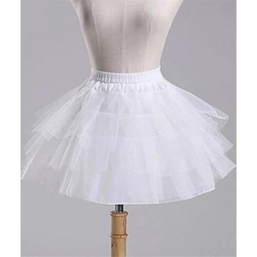 Top Quality Stock White Black Ballet Petticoat Tulle Ruffle Short Crinoline Bridal Petticoats Lady Girls Child Underskirt jupon
