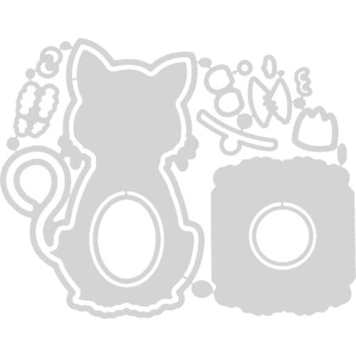 Easter Cat Box Metal Cutting Dies Stencil Scrapbooking DIY Album Stamp Paper