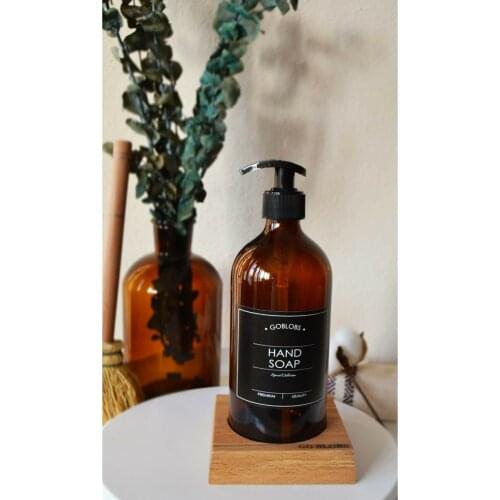 Natural Wood Liquid Soap & Lotion Stand single and dual natural bathroom decor accessory