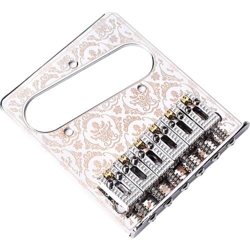 Carved Electric Guitar Saddle Bridge Tailpiece Plate Luthier Supply - Silver