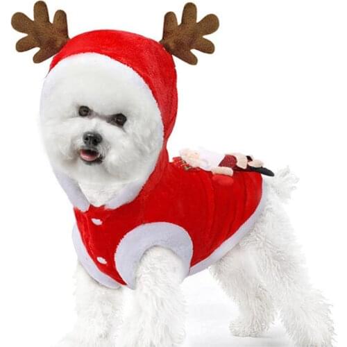 Christmas Dog Clothes Winter Warm Pet Cat Dog Jacket Coat Puppy Clothing Hoodies for Small Dogs Puppy Pug Pet Christmas Supplies