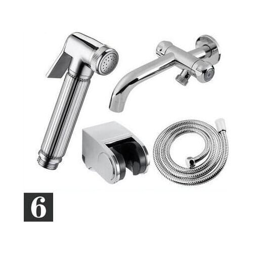 Bathroom Handheld bidet spray shower set, Bidet faucet with washing machine interface, Wall mounted toilet flushing device suit